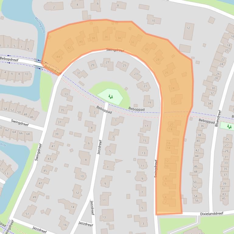 Kaart van postcodegebied 3845BW.