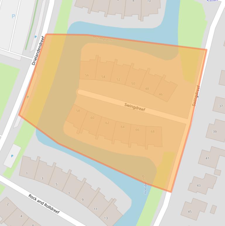 Kaart van postcodegebied 3845BX.