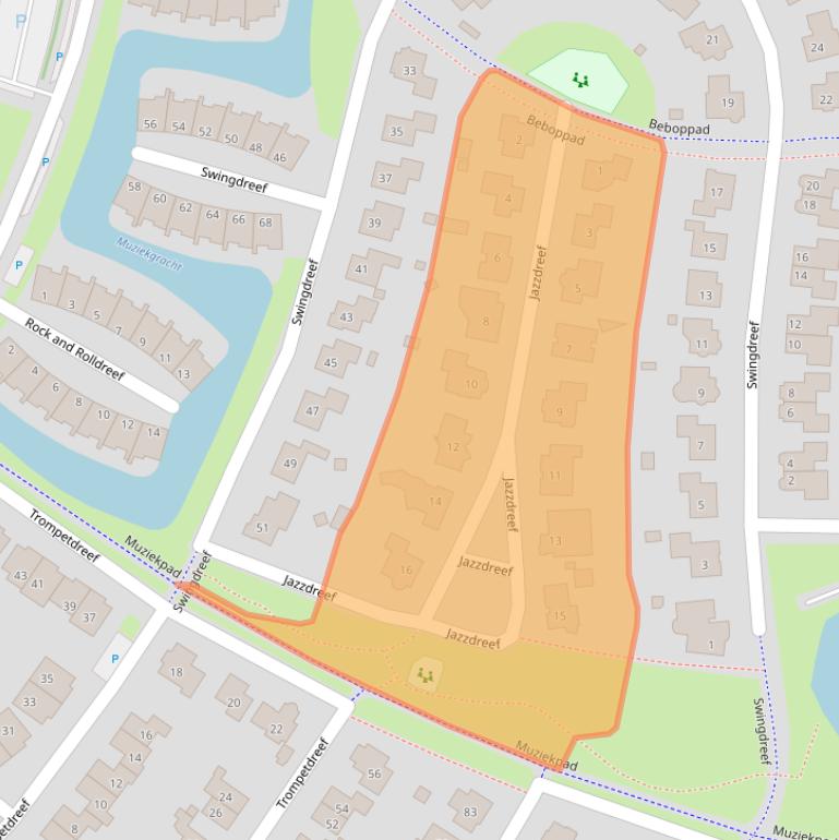 Kaart van postcodegebied 3845BZ.