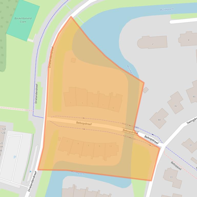 Kaart van postcodegebied 3845CD.