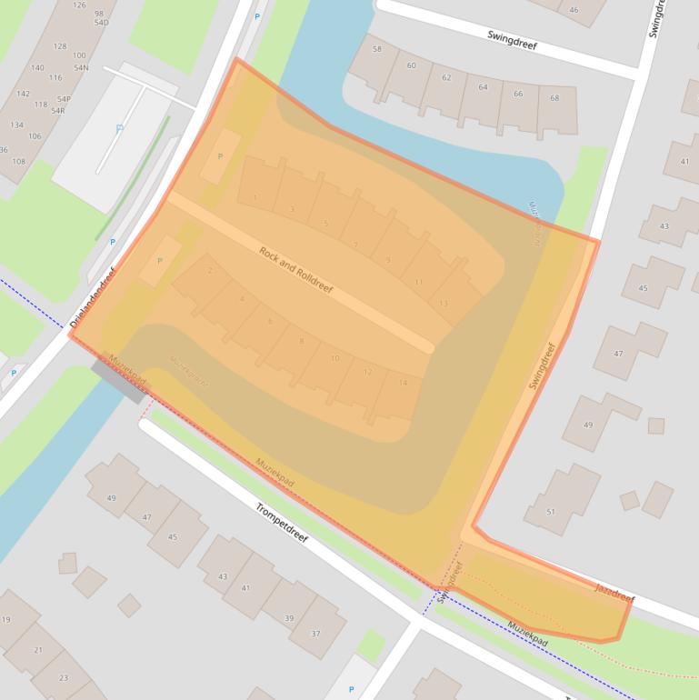 Kaart van postcodegebied 3845CE.