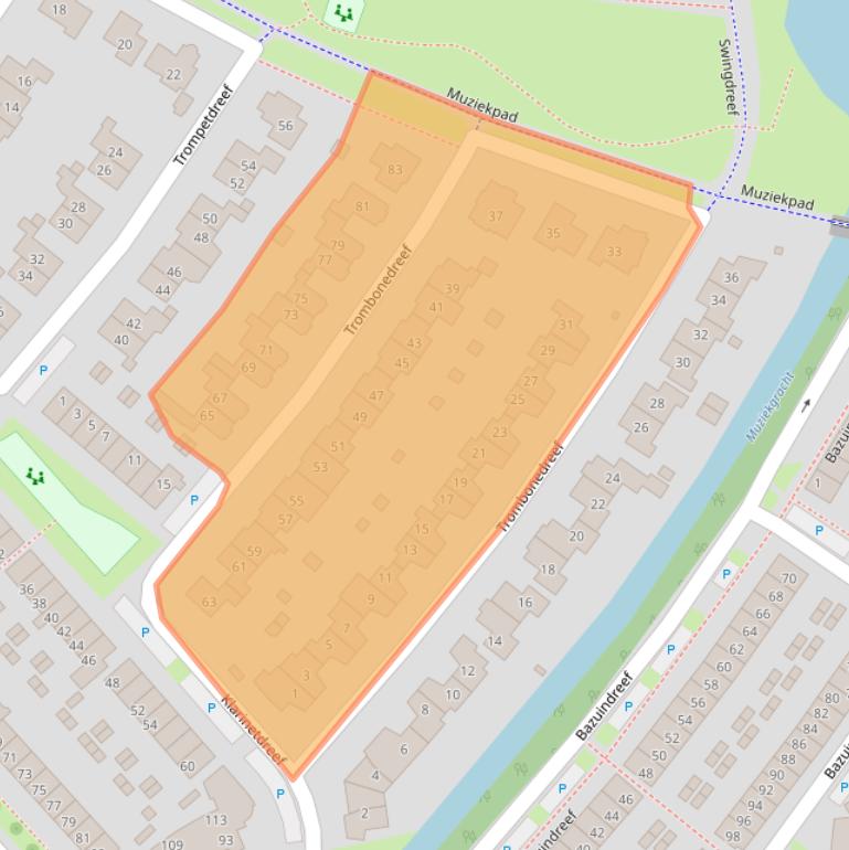 Kaart van postcodegebied 3845CL.