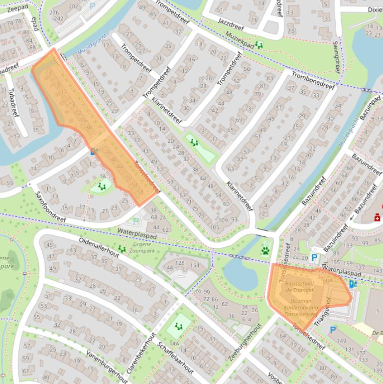 Kaart van postcodegebied 3845CT.