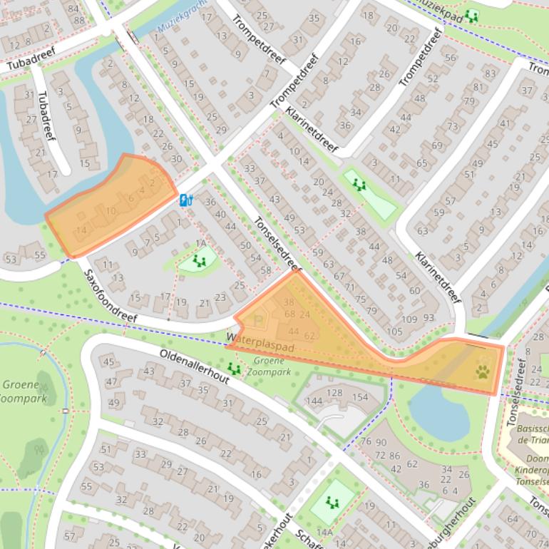 Kaart van postcodegebied 3845CW.