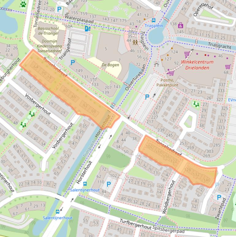Kaart van postcodegebied 3845CX.