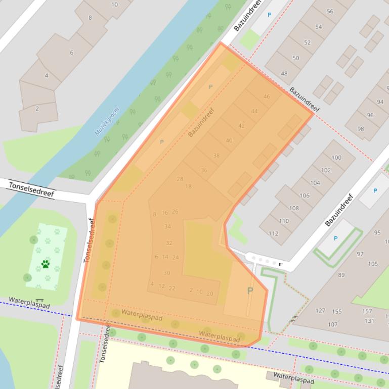 Kaart van postcodegebied 3845DB.