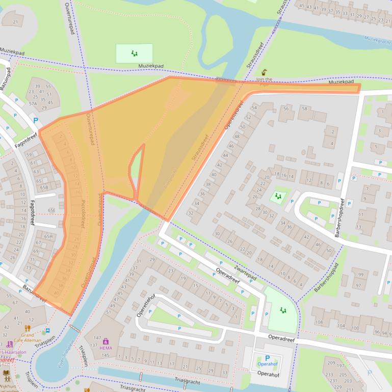 Kaart van postcodegebied 3845DJ.