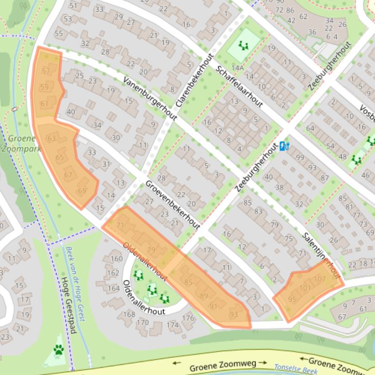 Kaart van postcodegebied 3845EB.