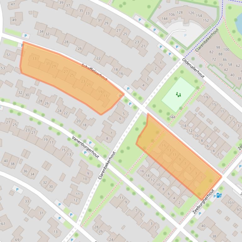 Kaart van postcodegebied 3845EE.