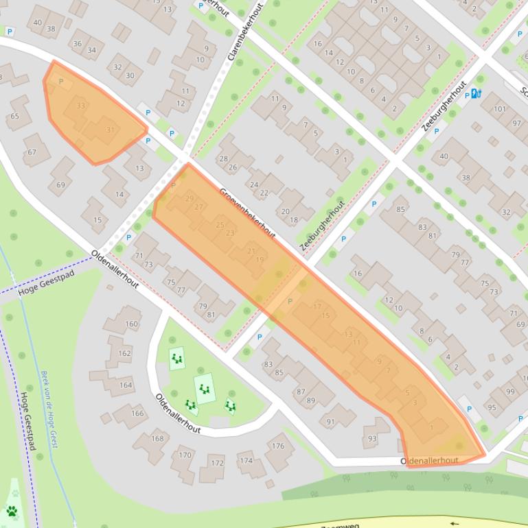 Kaart van postcodegebied 3845EK.