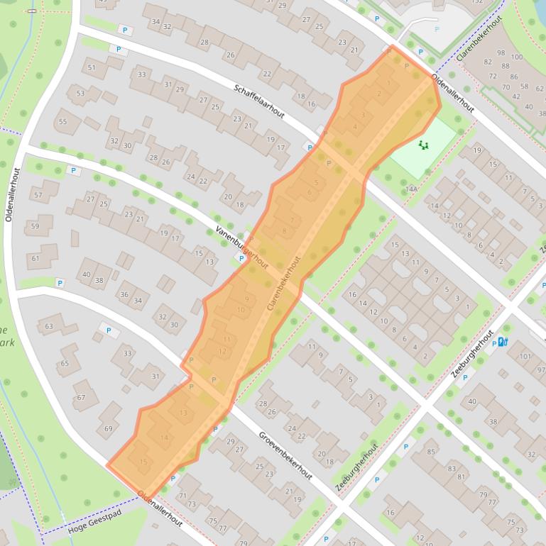 Kaart van postcodegebied 3845EM.