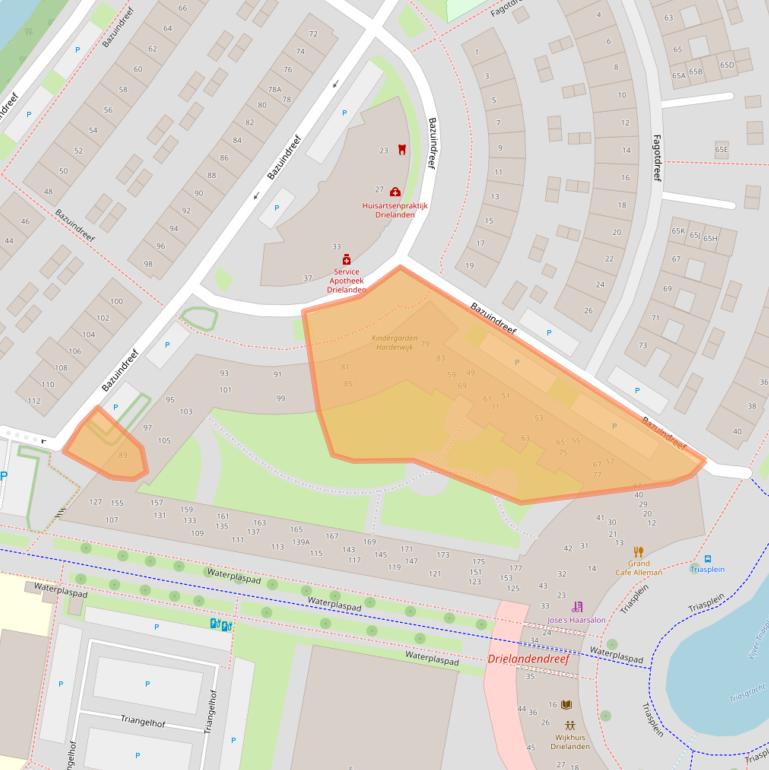 Kaart van postcodegebied 3845GA.