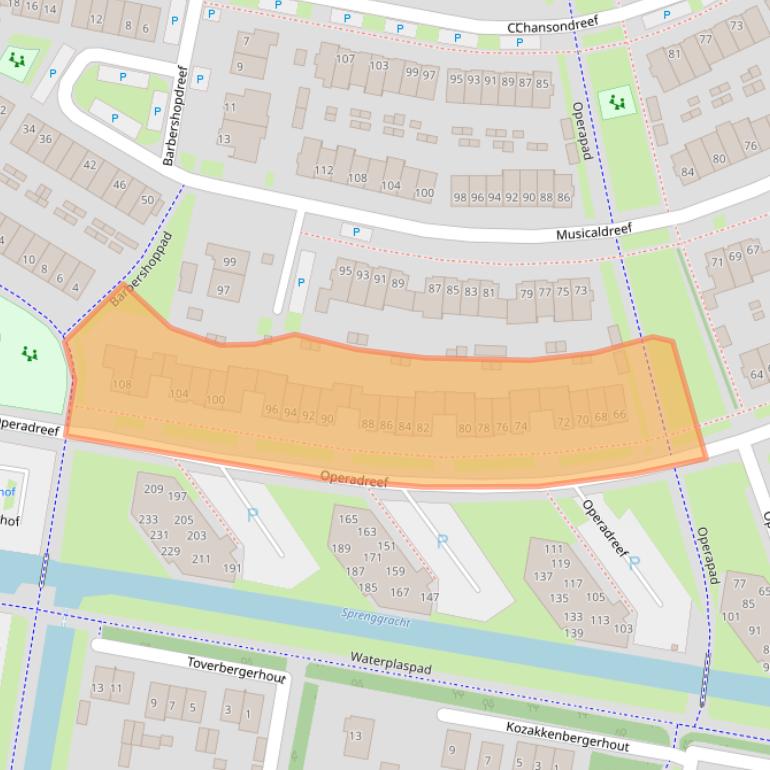 Kaart van postcodegebied 3845GR.
