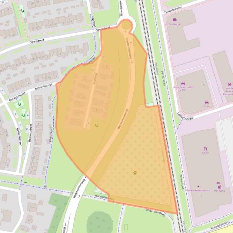 Kaart van postcodegebied 3845GT.