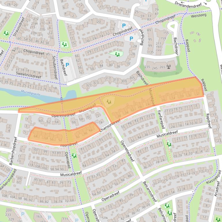 Kaart van postcodegebied 3845GZ.