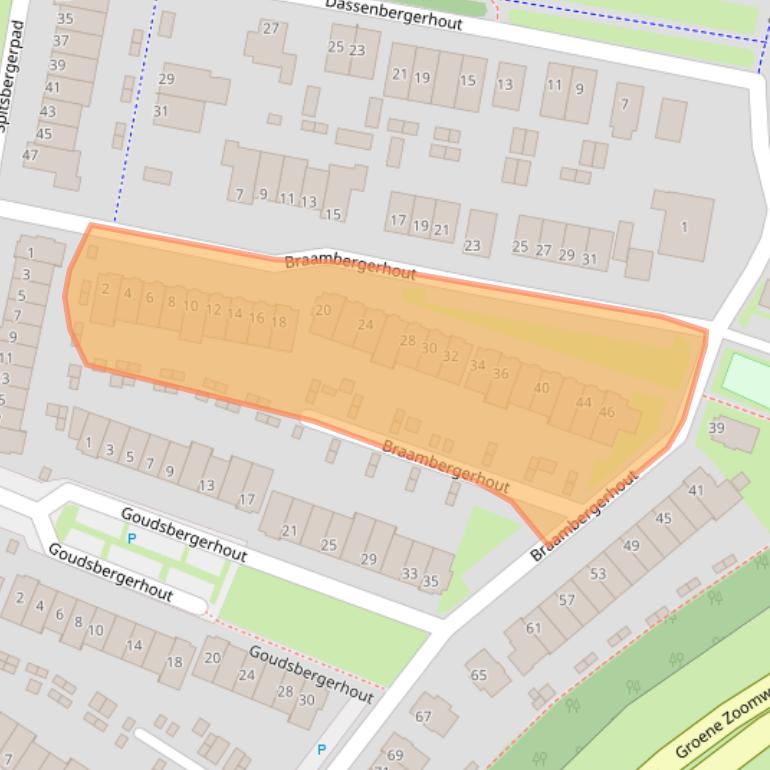 Kaart van postcodegebied 3845HH.