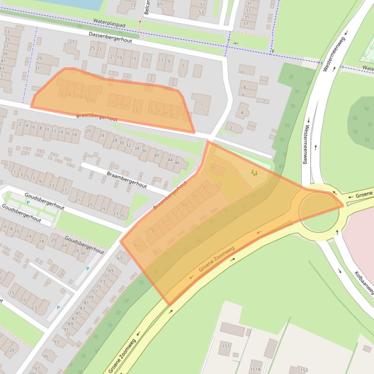Kaart van postcodegebied 3845HJ.