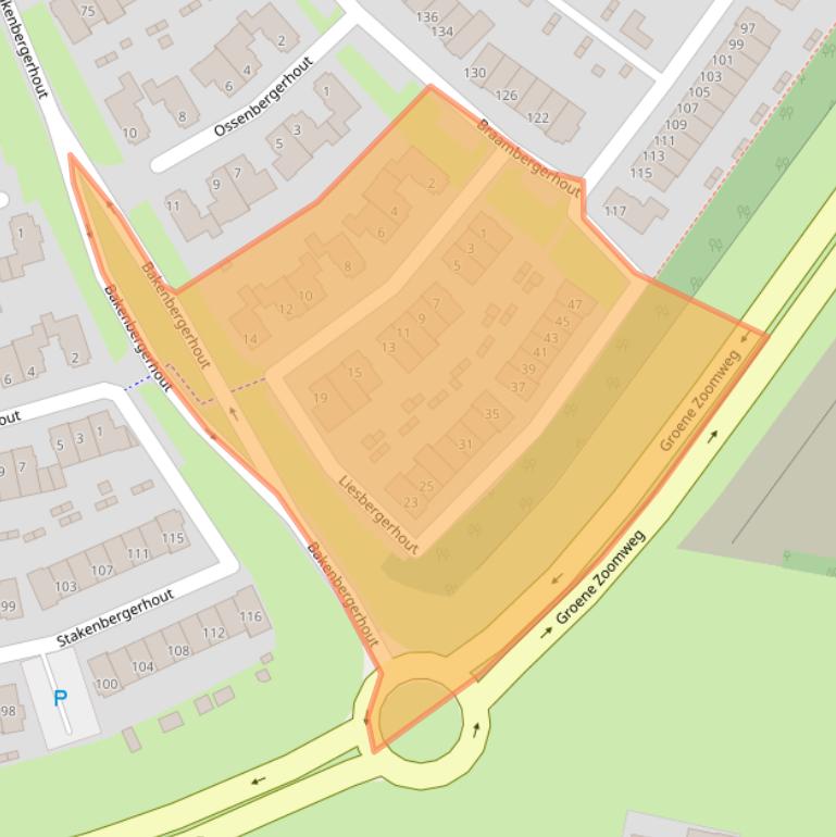 Kaart van postcodegebied 3845HS.