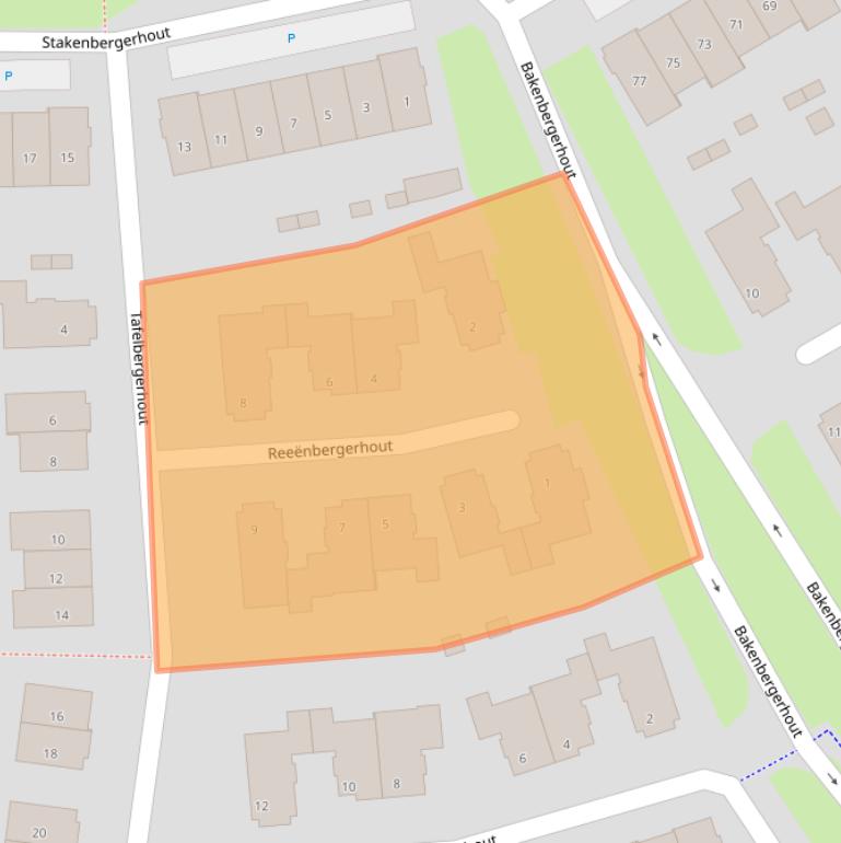 Kaart van postcodegebied 3845JB.