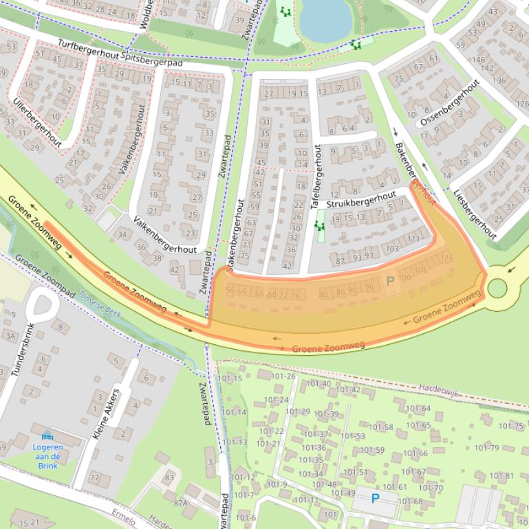 Kaart van postcodegebied 3845JG.