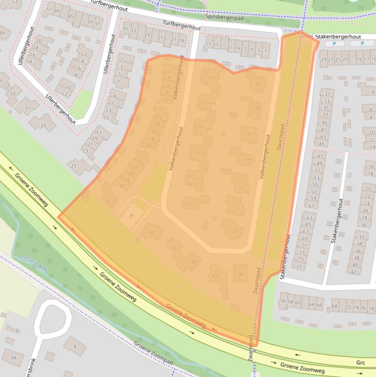 Kaart van postcodegebied 3845JK.