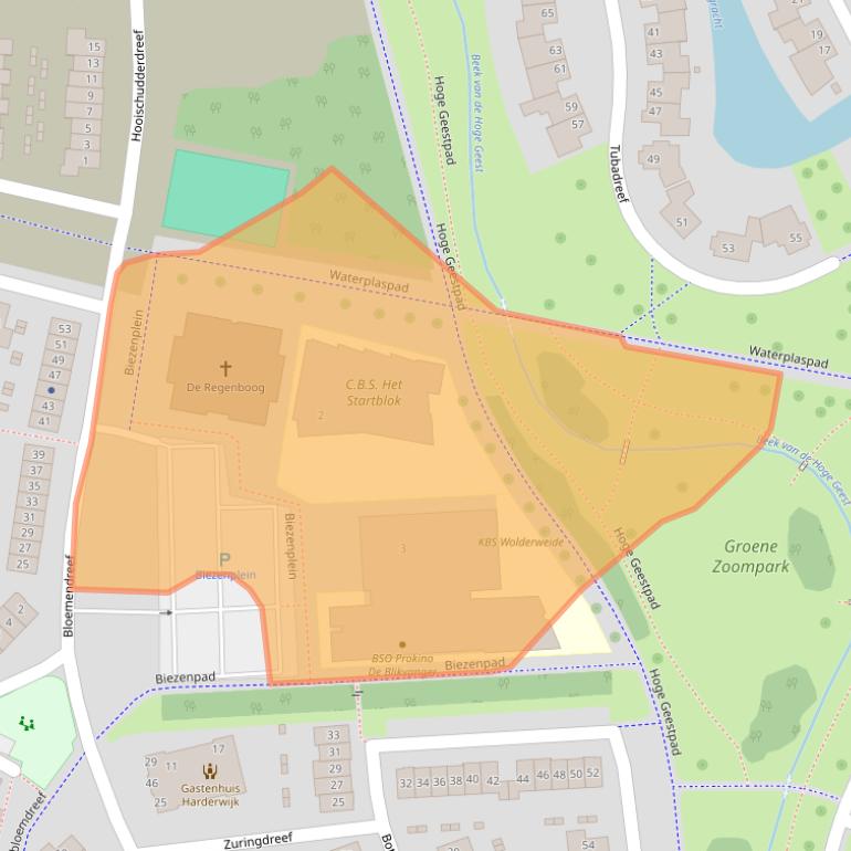 Kaart van postcodegebied 3845KA.
