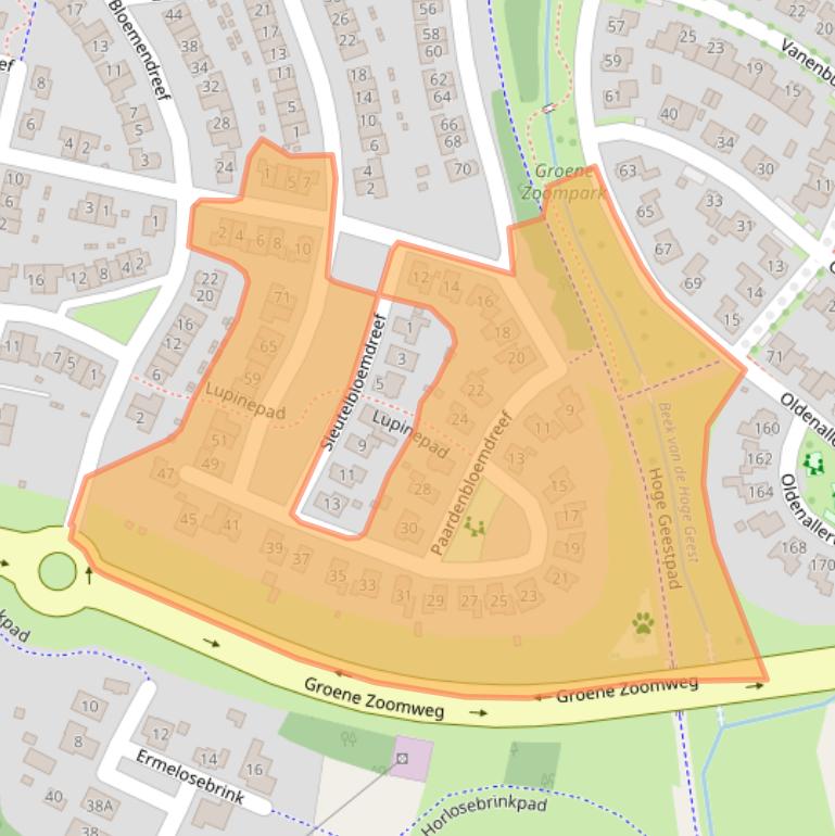 Kaart van postcodegebied 3845KC.