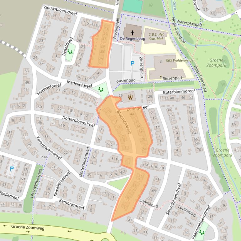 Kaart van postcodegebied 3845KG.
