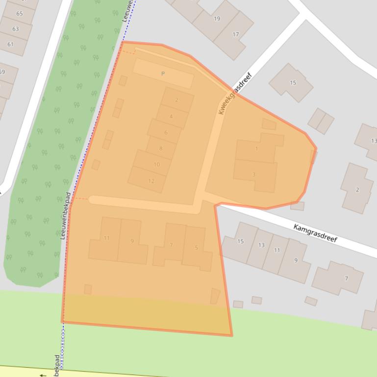 Kaart van postcodegebied 3845KJ.