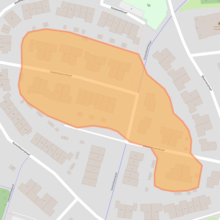 Kaart van postcodegebied 3845KM.