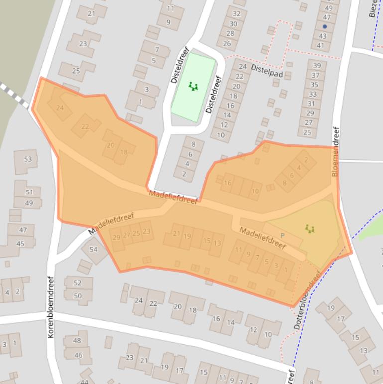 Kaart van postcodegebied 3845KN.