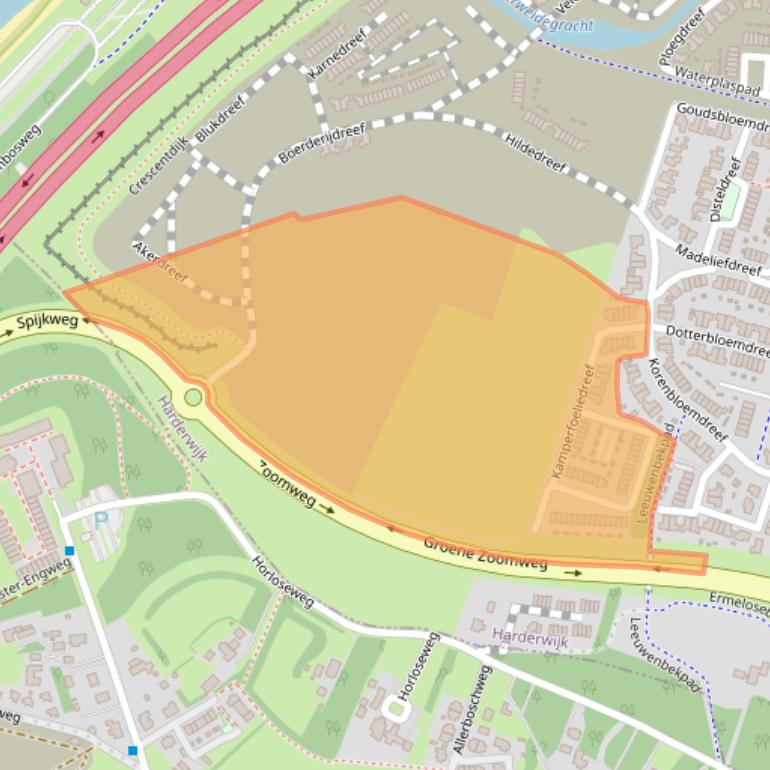 Kaart van postcodegebied 3845KR.
