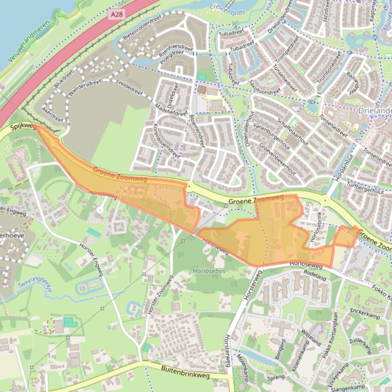 Kaart van postcodegebied 3845LA.