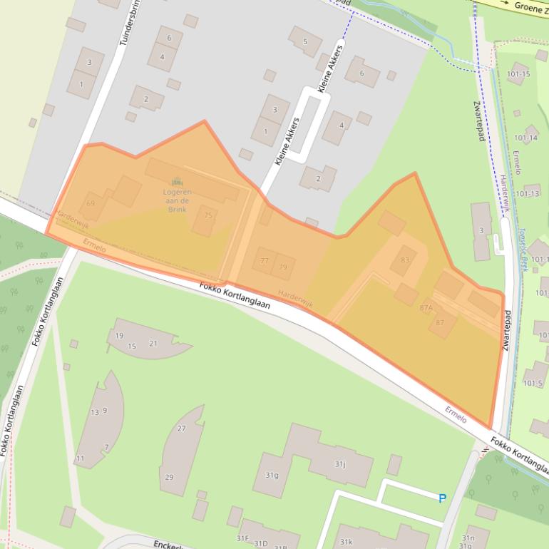 Kaart van postcodegebied 3845LB.