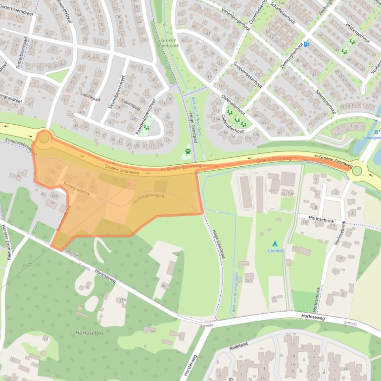 Kaart van postcodegebied 3845LG.