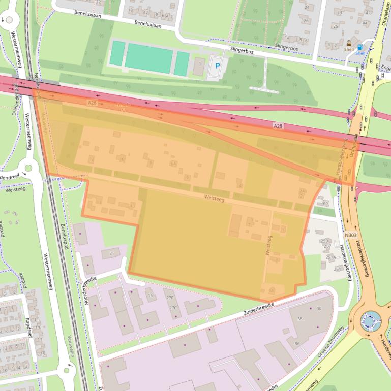 Kaart van postcodegebied 3845LH.