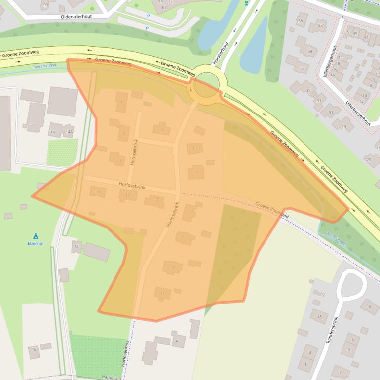 Kaart van postcodegebied 3845LK.