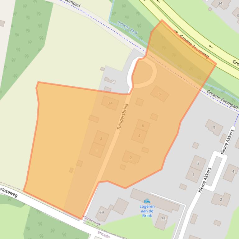 Kaart van postcodegebied 3845LM.