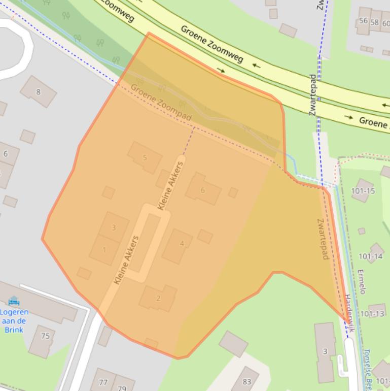 Kaart van postcodegebied 3845LN.