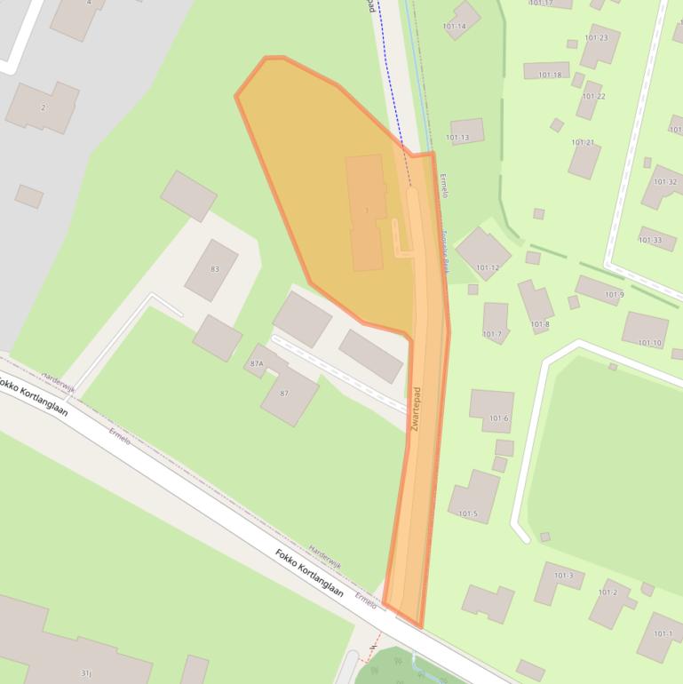 Kaart van postcodegebied 3845LW.