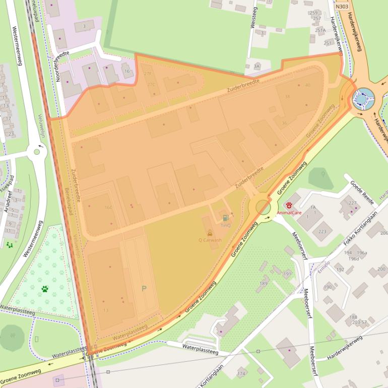 Kaart van postcodegebied 3845MC.