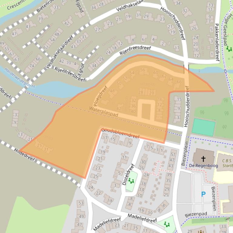 Kaart van postcodegebied 3845NC.