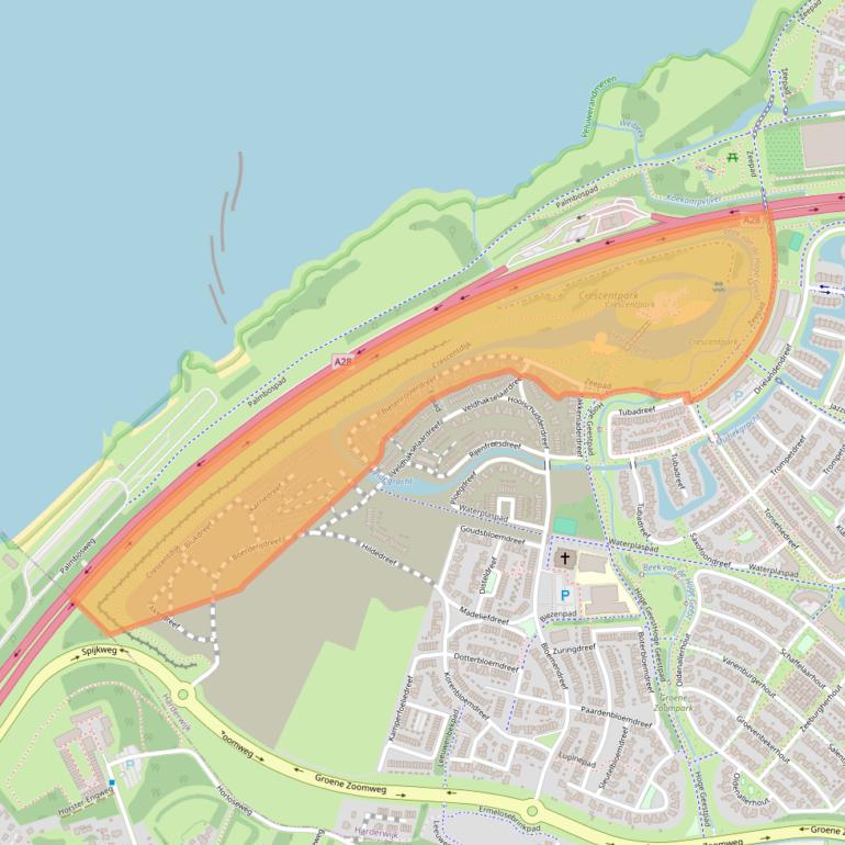 Kaart van postcodegebied 3845NE.