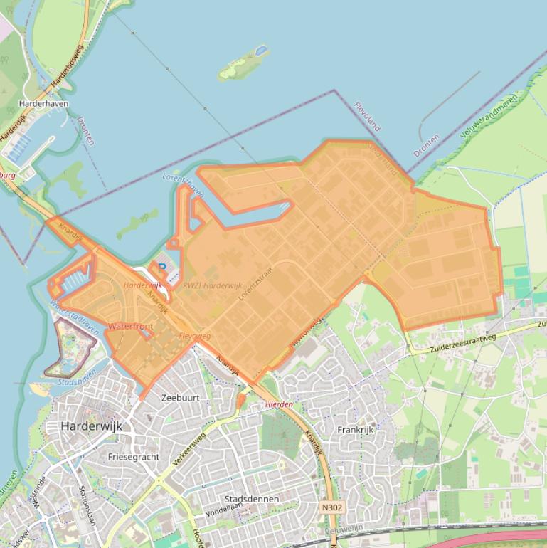 Kaart van postcodegebied 3846.