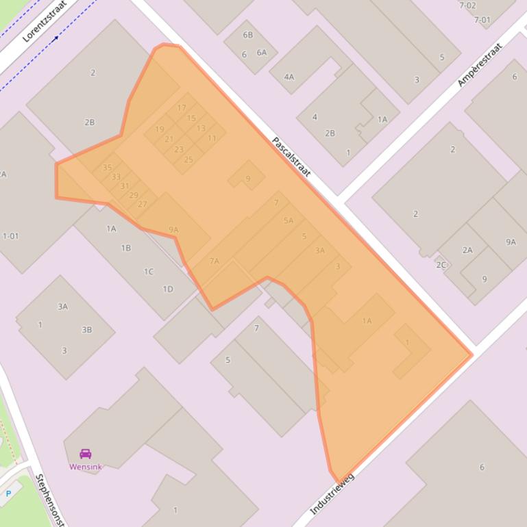 Kaart van postcodegebied 3846AL.