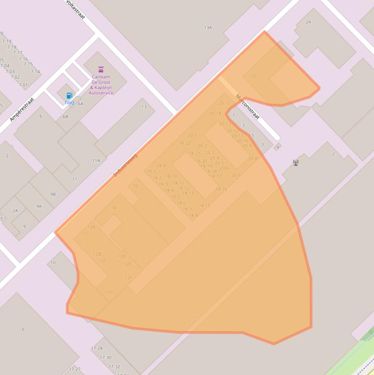 Kaart van postcodegebied 3846BD.