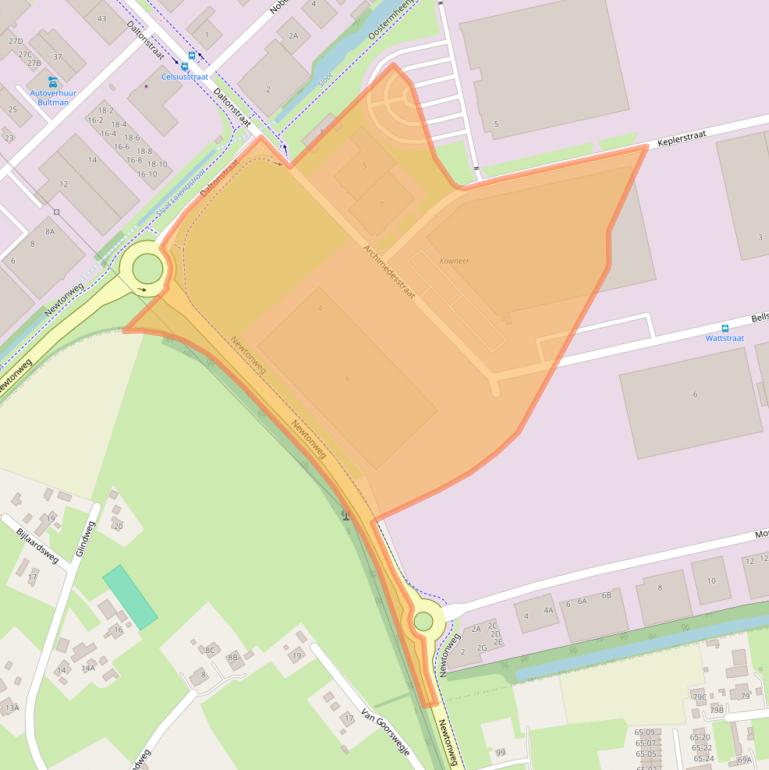 Kaart van postcodegebied 3846CT.