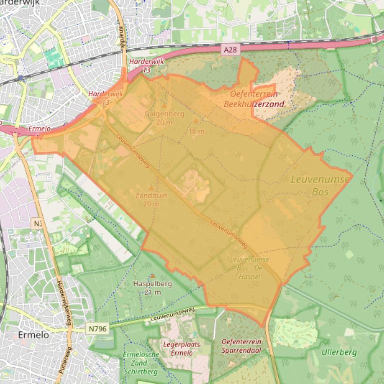 Kaart van postcodegebied 3847.
