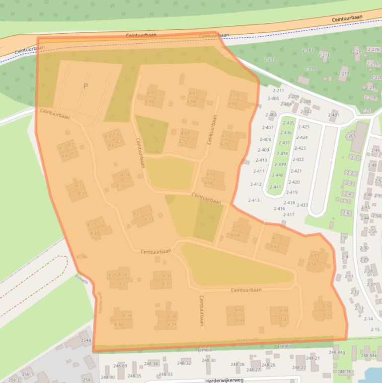 Kaart van postcodegebied 3847LE.