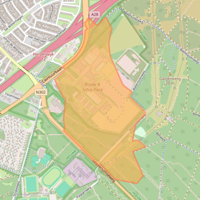 Kaart van postcodegebied 3847LG.